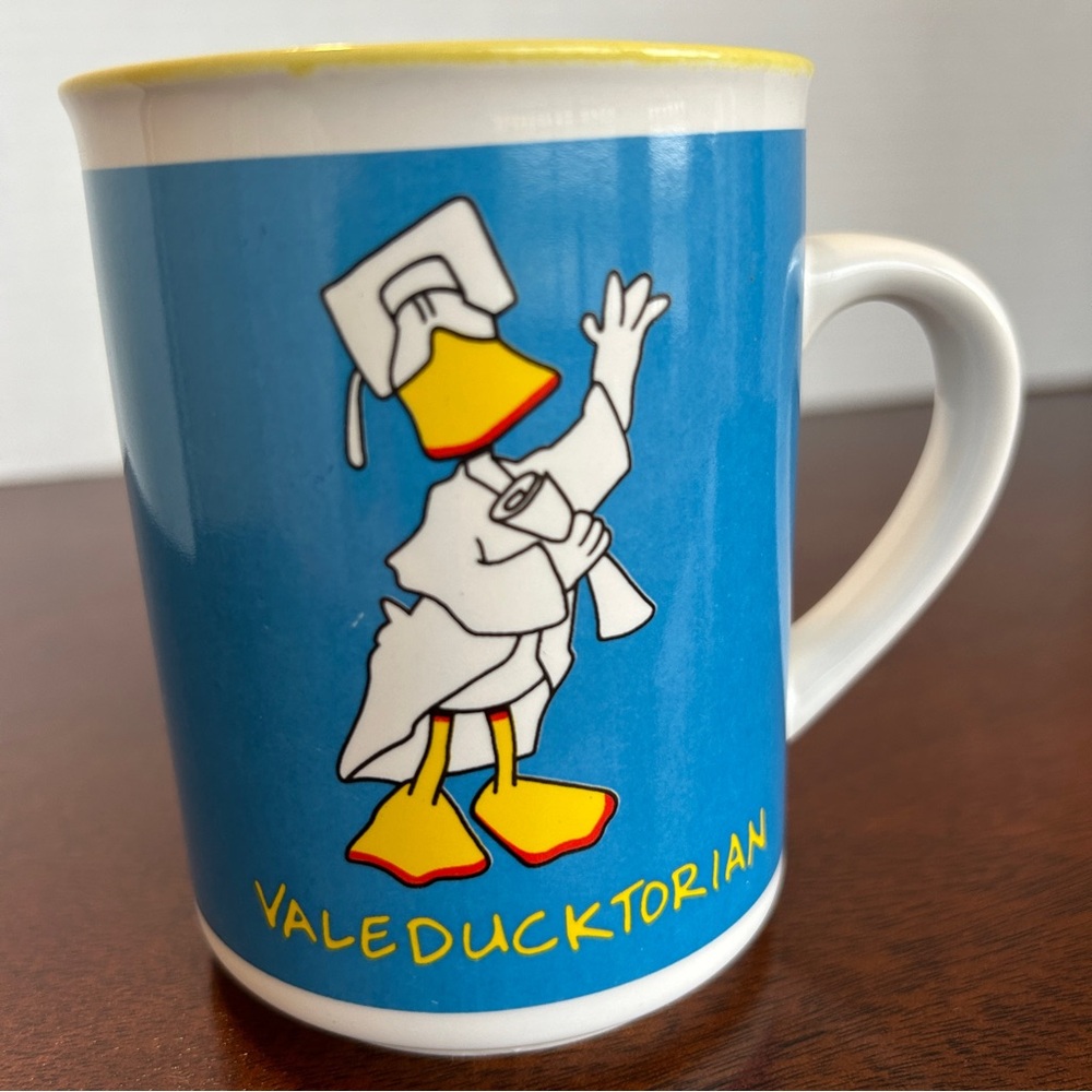 "VALEDUCKTORIAN" DUCKTALES Vintage Coffee Mug 1986